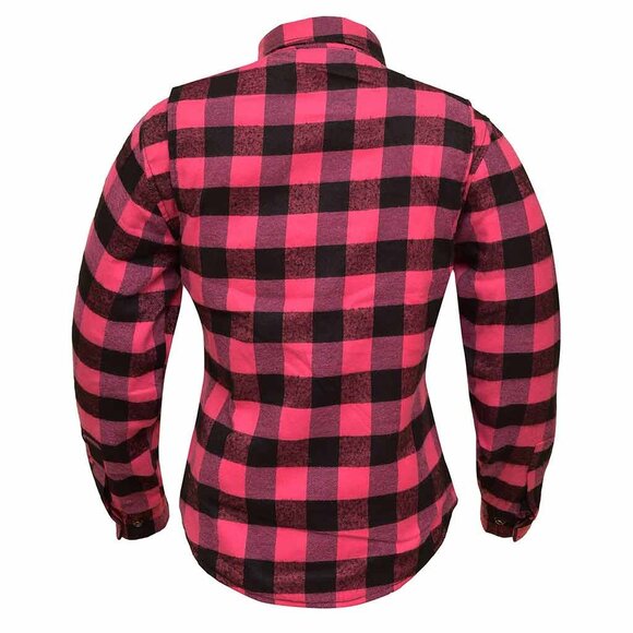 RIDERACT® Women’s American Flannel Plaid Shirt with CE Standard Armor Set NEW - Picture 4 of 10